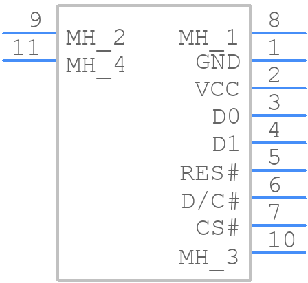 MDOB128128DV-WS - MIDAS DISPLAYS - PCB symbol