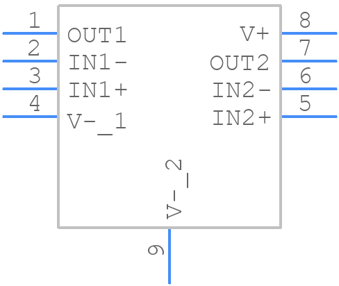 TLV9032WDSGRQ1 - Texas Instruments - PCB symbol