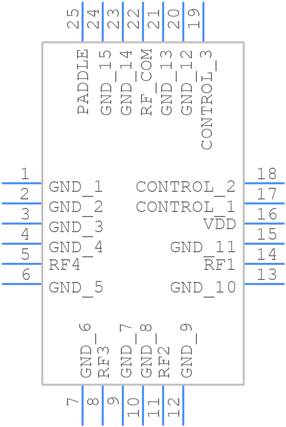 HSWA4-63DR+ - Mini-Circuits - PCB symbol