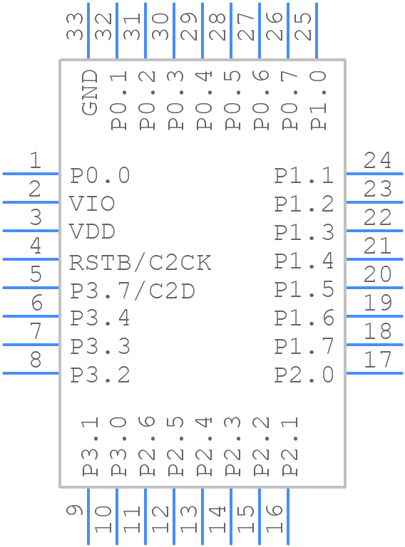 EFM8BB31F64I-C-QFN32 - Silicon Labs - PCB symbol