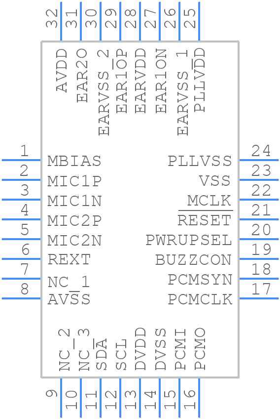 TLV320AIC1109PBS - Texas Instruments - PCB symbol