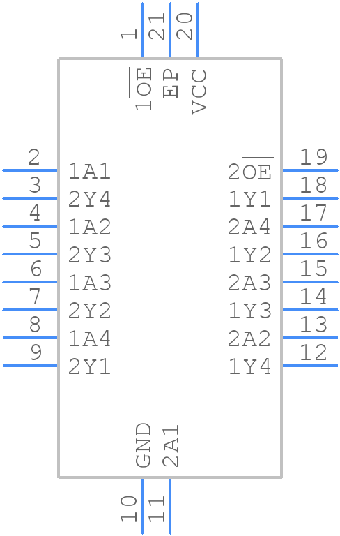 SN74LV244ARGYR - Texas Instruments - PCB symbol