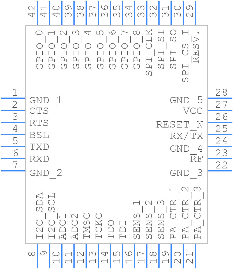 RC1890HPCF-SPR - Radiocrafts AS - PCB symbol