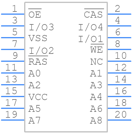 HM514256ALZP-8 - HITACHI - PCB symbol