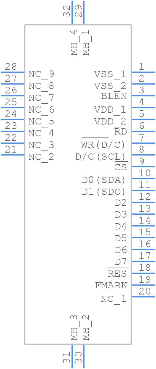 LMT035DNJFWD-NAN - Intelligent Display Solutions - PCB symbol