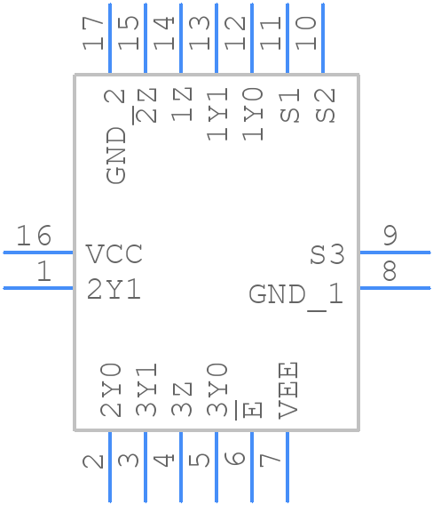 74HC4053BQ-Q100/GX - Nexperia - PCB symbol