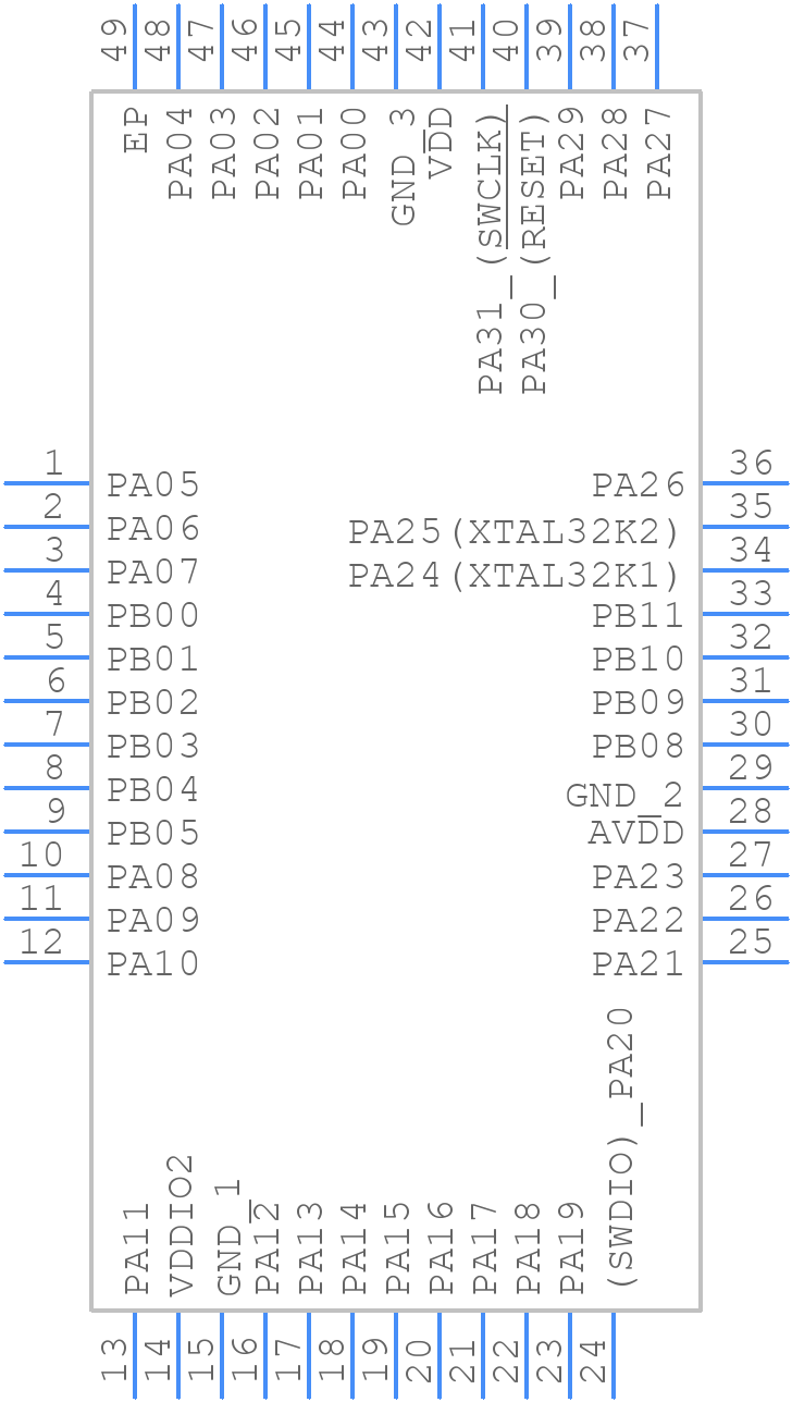 PIC32CM6408PL10048-E/6MX - Microchip - PCB symbol
