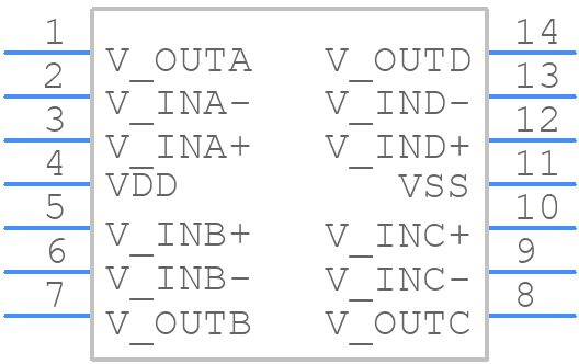 MCP6004T-E/STVAO - Microchip - PCB symbol
