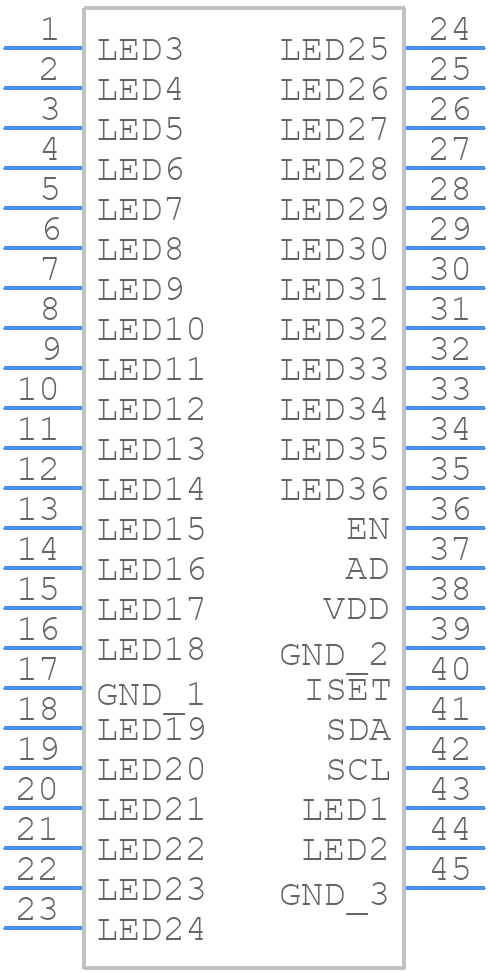 AW21036QQNR - AWINIC - PCB symbol