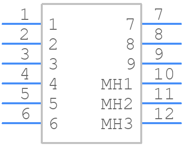 KMDGX-9S-BS-1 - Kycon - PCB symbol