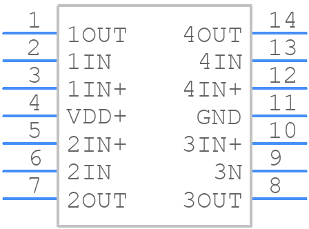 TLV2464AQPWRQ1 - Texas Instruments - PCB symbol