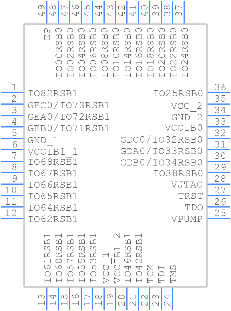 A3P030-QNG48I - Microsemi Corporation - PCB symbol