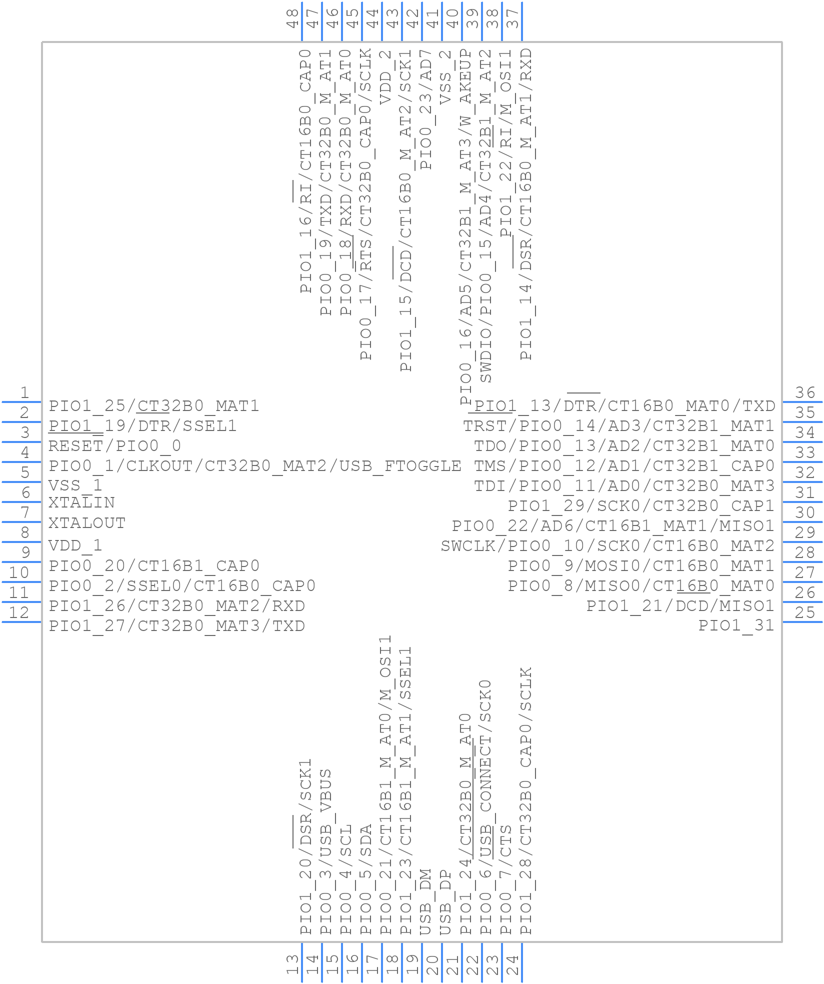 LPC11U36FBD48 - NXP - PCB symbol