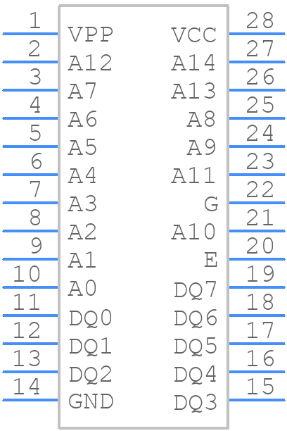 TMS27C256-25JE4 - Texas Instruments - PCB symbol