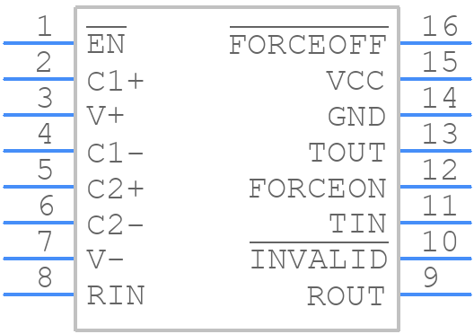 MAX221EEUE+T - Analog Devices - PCB symbol