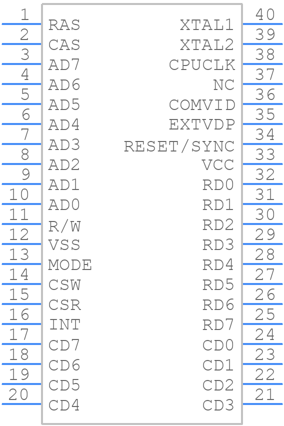 TMS9118NL - Texas Instruments - PCB symbol