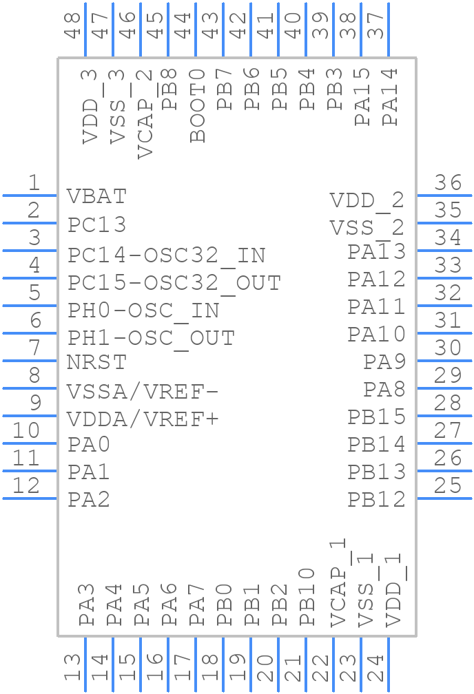 STM32H543CGT6 - STMicroelectronics - PCB symbol