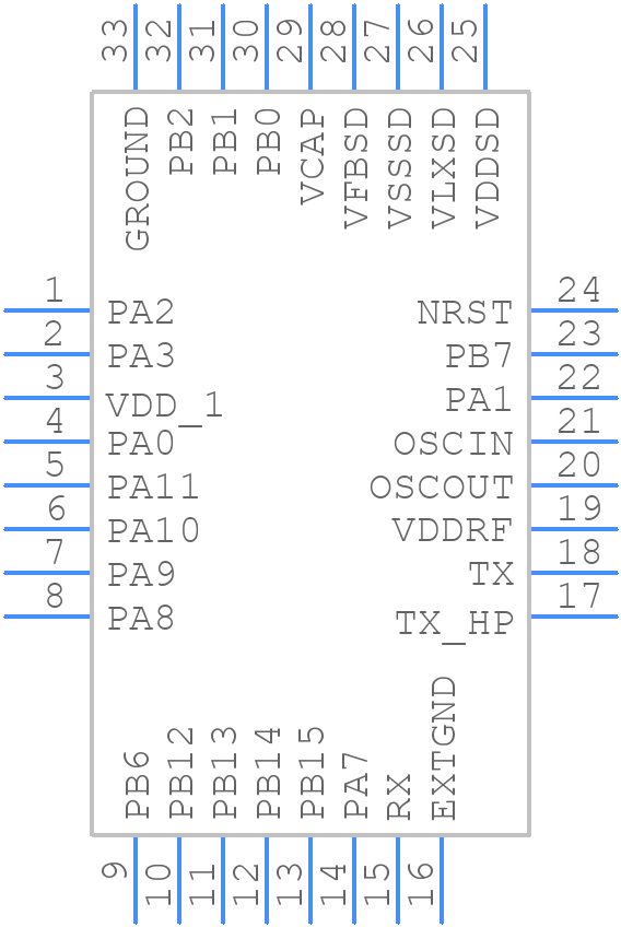 STM32WL3RK8V6TR - STMicroelectronics - PCB symbol