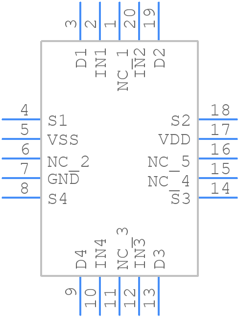 ADG201AKP - Analog Devices - PCB symbol