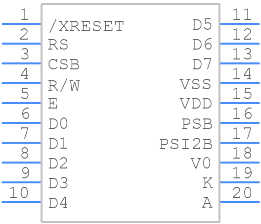 NHD-C0216BA-FSW-GBW - Newhaven Display - PCB symbol