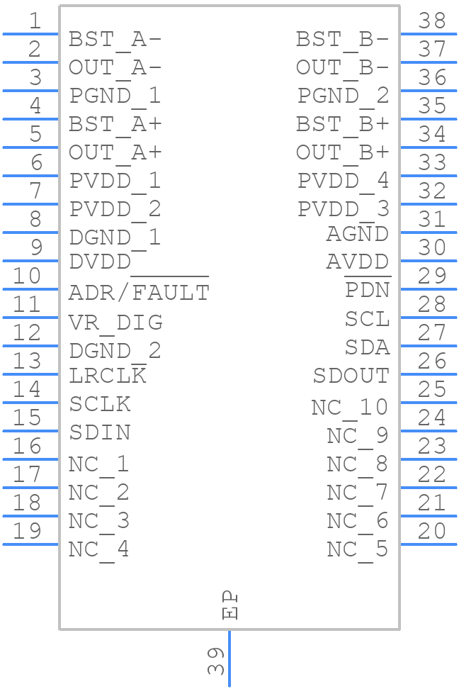 TAS5806MDCPR - Texas Instruments - PCB symbol