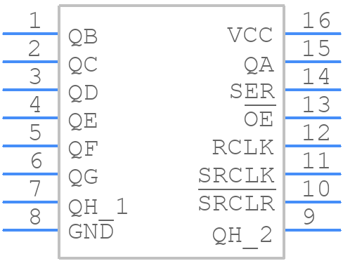 SN74ACT595PWR - Texas Instruments - PCB symbol