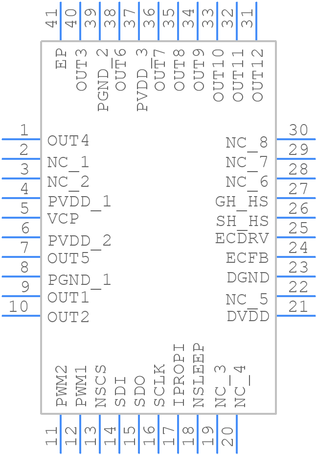 DRV8001QWRHARQ1 - Texas Instruments - PCB symbol