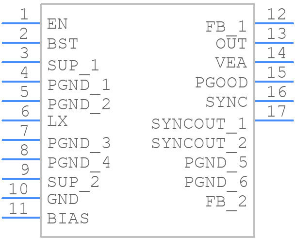 MAX20408EAFOD/VY+ - Analog Devices - PCB symbol