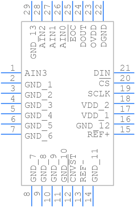 MAX11121ATI+ - Analog Devices - PCB symbol