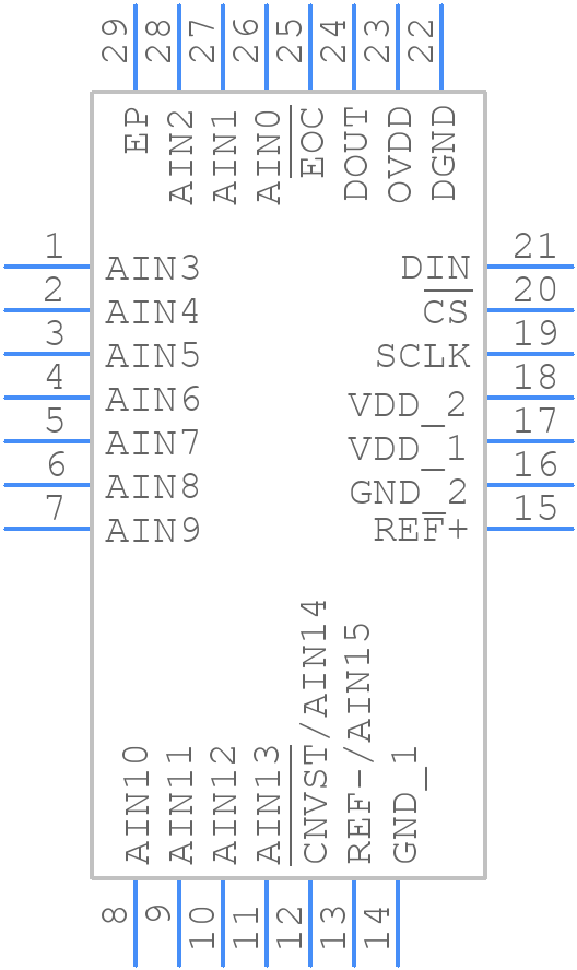 MAX11126ATI+T - Analog Devices - PCB symbol