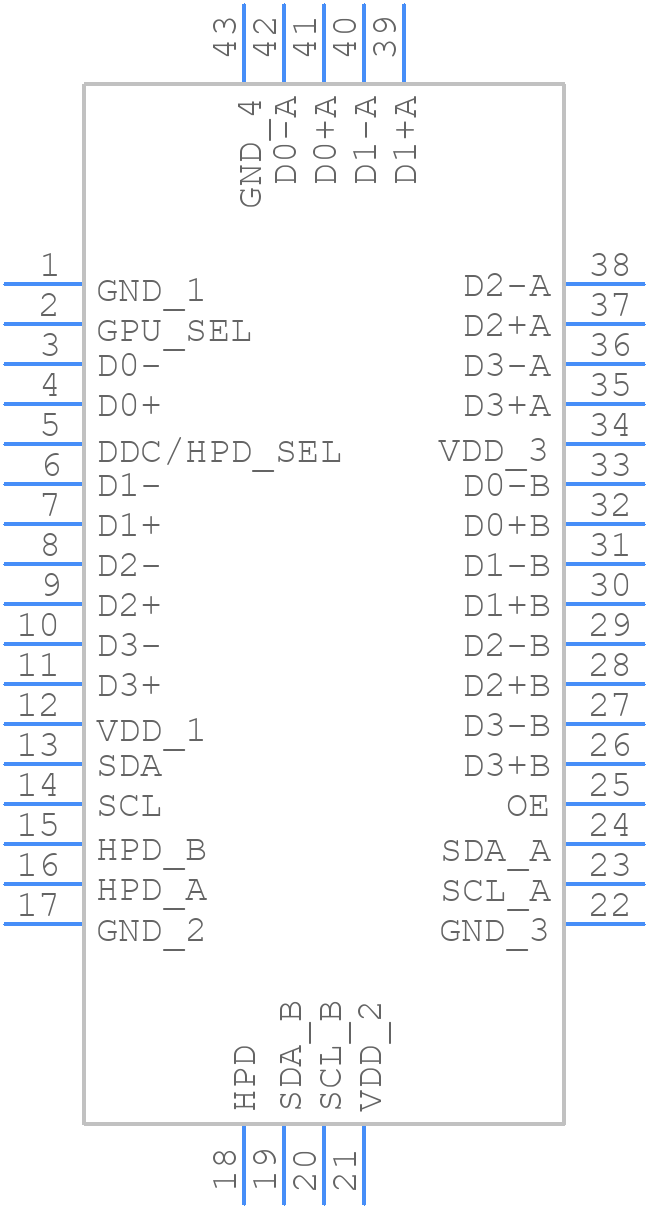 PI3WVR13412A - Diodes Incorporated - PCB symbol