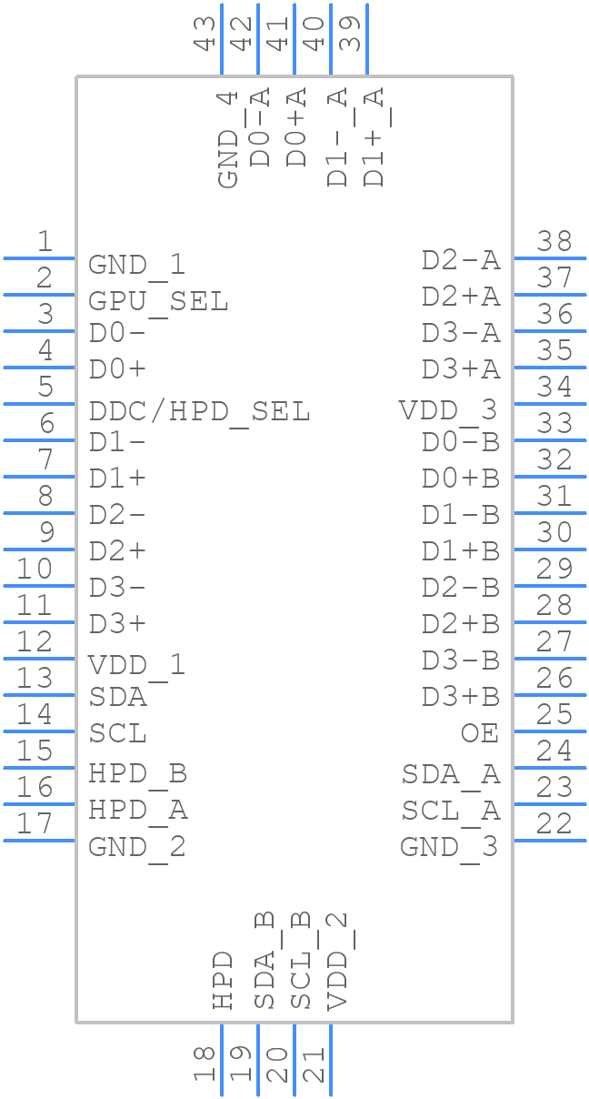 PI3WVR13412AZHEX - Diodes Incorporated - PCB symbol
