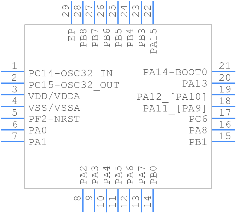 STM32G081GBU6 - STMicroelectronics - PCB symbol