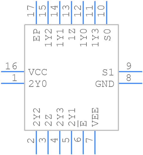74HC4052BQ-Q100,11 - Nexperia - PCB symbol