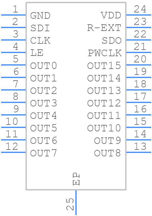 LED1642GWXTTR - STMicroelectronics - PCB symbol