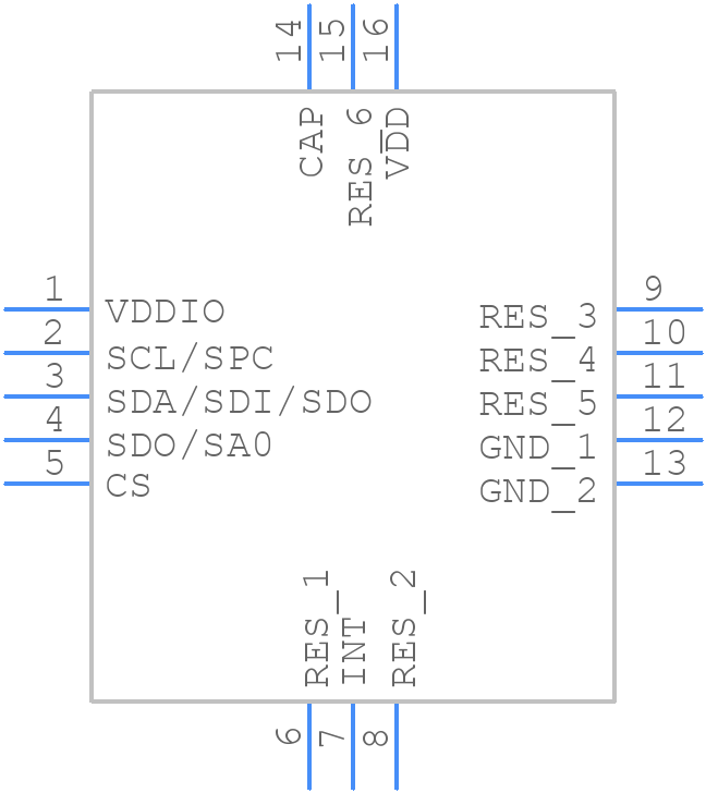 LSM6DS0 - STMicroelectronics - PCB symbol