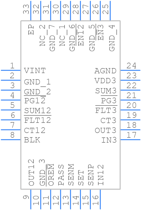 TPS2458RHBR - Texas Instruments - PCB symbol