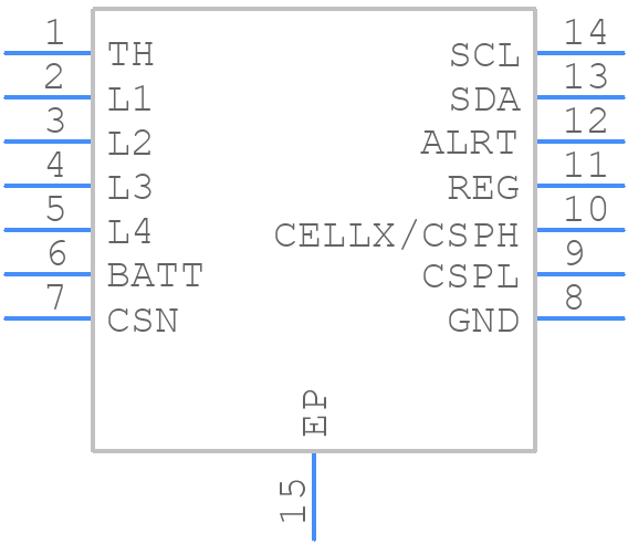 MAX17263LETD+T - Analog Devices - PCB symbol