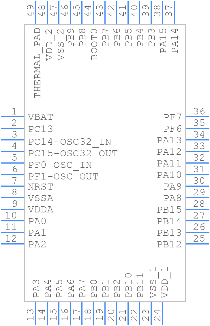 STM32F051C8U6 - STMicroelectronics - PCB symbol