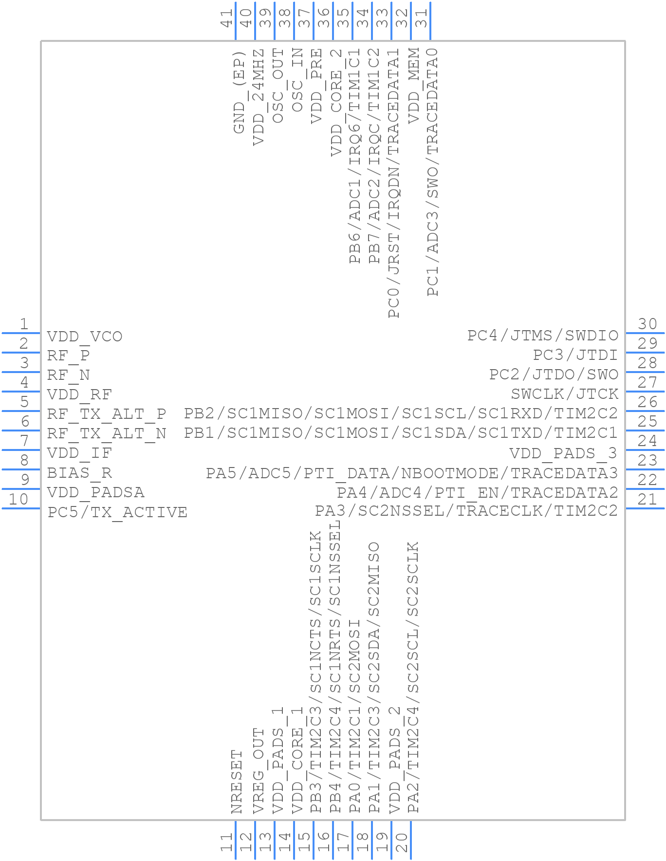 STM32W108HBU63 - STMicroelectronics - PCB symbol