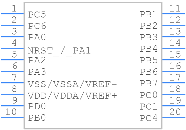 STM8L051F3P6 - STMicroelectronics - PCB symbol