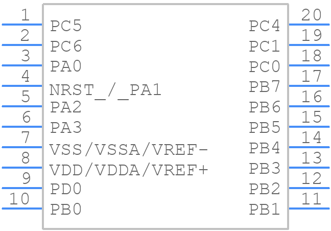 STM8L151F3P6 - STMicroelectronics - PCB symbol