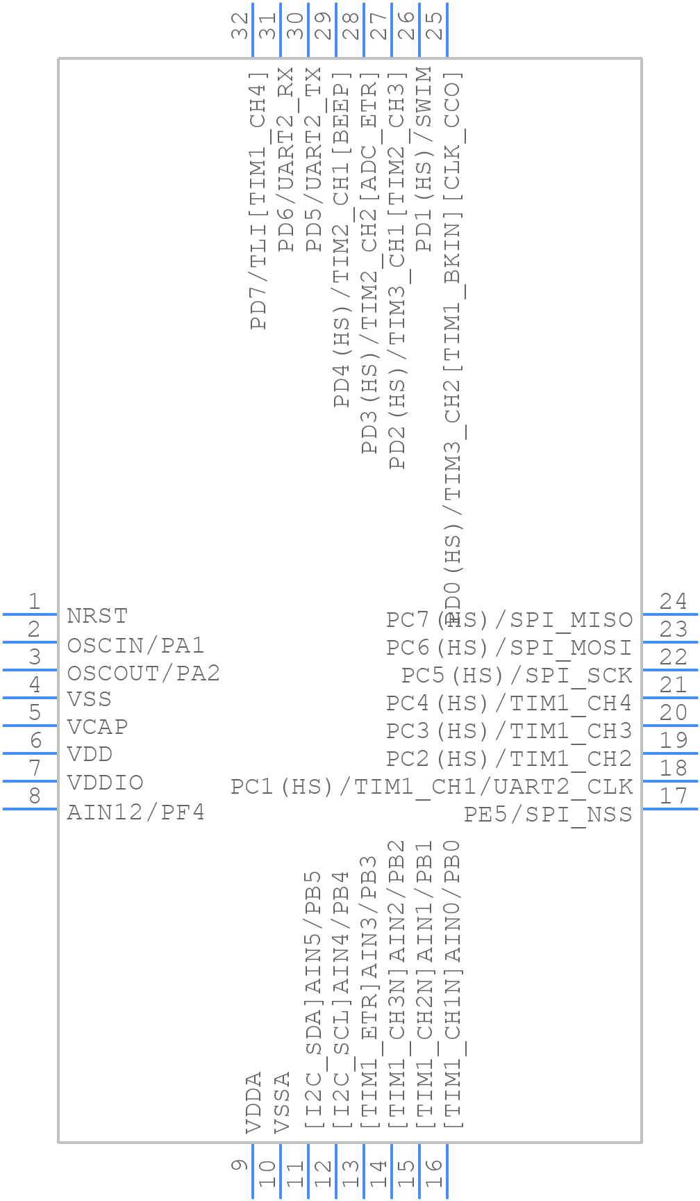STM8S005K6T6C - STMicroelectronics - PCB symbol