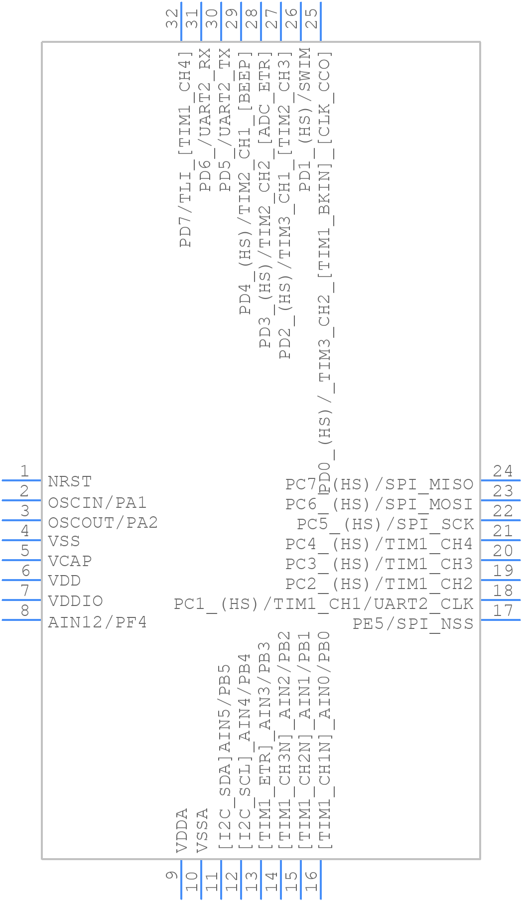 STM8S005K6T6CTR - STMicroelectronics - PCB symbol