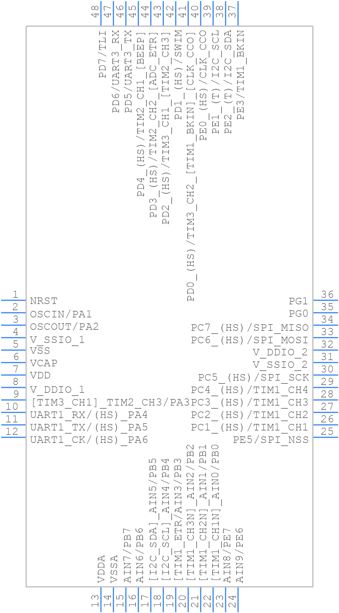 STM8S007C8T6 - STMicroelectronics - PCB symbol