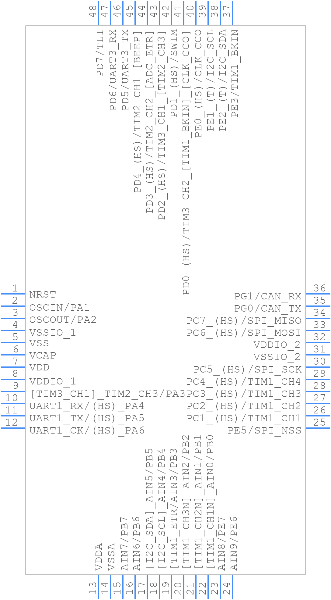 STM8S208C6T6 - STMicroelectronics - PCB symbol