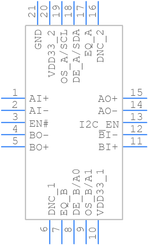 PI3EQX7841ZDEX - Diodes Incorporated - PCB symbol