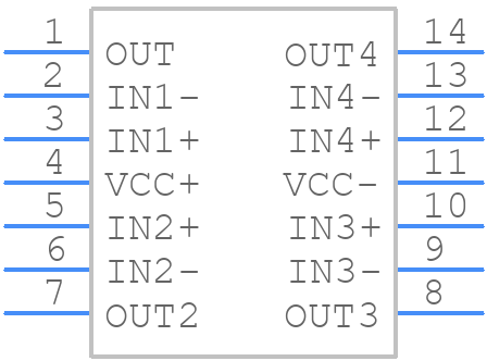 TSV524IPT - STMicroelectronics - PCB symbol