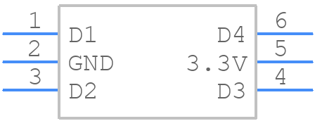 USBUF02W6 - STMicroelectronics - PCB symbol