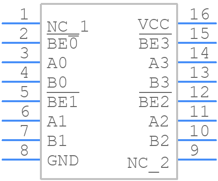 PI5C3125QE - Diodes Incorporated - PCB symbol